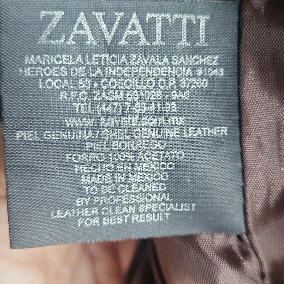 ZAVATTI Women's Brown 100% Genuine Leather Jacket Size M - Picture 6 of 13
